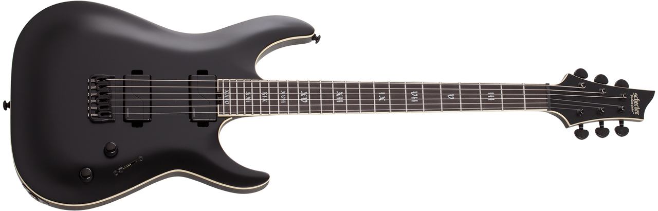 Schecter C-1 SLS Evil Twin Satin Black Electric Guitar (1347